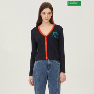 베네통 토끼자수 케이블 니트 가디건 BAKC10341_NY