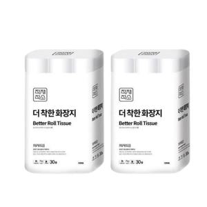 더 착한 화장지 무형광 3겹 30M 30롤 2팩