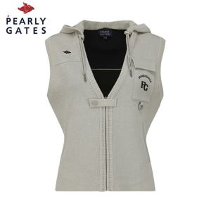 [파리게이츠] [가격 인하] 여성 더블페이스 브이넥 후드 니트 베스트