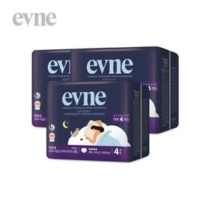 이브네 코트니 순면감촉 입는 오버나이트 대형 4매x3팩