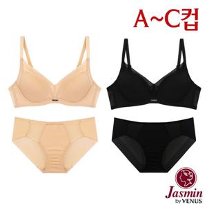 [자스민by비너스]A~C컵 저중심더블윙 와이어브라팬티2종(JBA020)