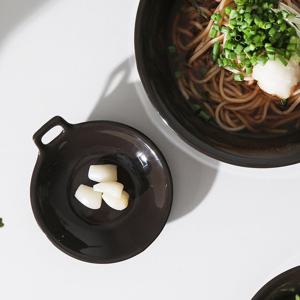 검트리 제이드 도자기그릇 찬기 핸들쿠프 소 세피아초코