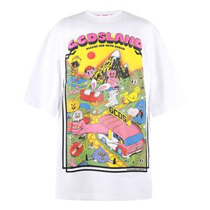 GCDS 그래픽 프린팅 반팔 티셔츠 화이트 FW22M020067