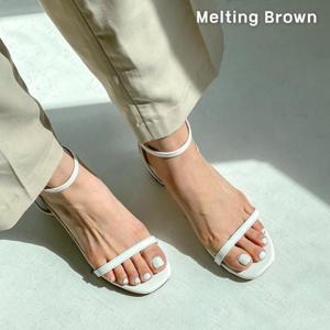[멜팅브라운] 여성 캐주얼 스트랩 샌들 통굽힐 4color