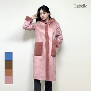 [라벨르][라벨르] 후드 리버시블 무스탕 롱코트_LB103CT