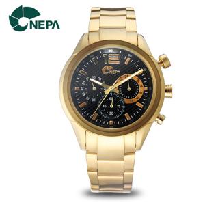 네파 크로노그래프 카본 문자반 야광 남성 메탈시계 N5010M-GOLD