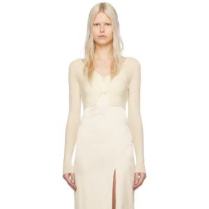 26 SS 쟈크뮈스 여성 오프 화이트 르 파피에 르 알주 가디건 241553F095005