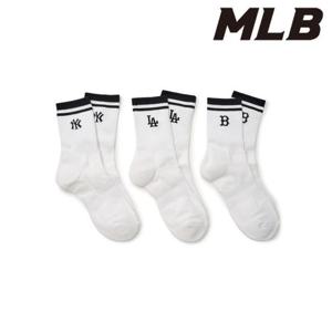 MLB (3ASOMA25N-00WHS) 데일리 스트라이프 장목양말 3족세트 MLB