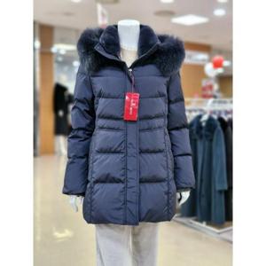 화이트호스 세이브존05 폭스후드 토끼털 카라 구스 반코트 A44T07