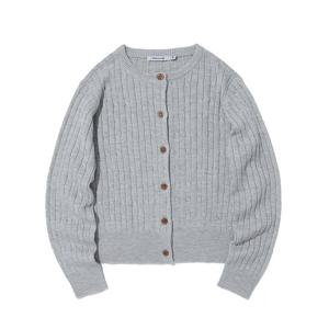 [인터크루]우먼스 꽈베기 라운드 니트 가디건 M그레이 ITZ1WC51A