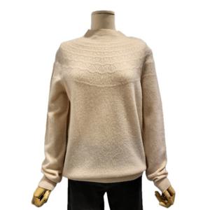 [에이비에프지]짜임 포인트 캐시미어 반폴라 긴팔 니트 APZ1HW331A