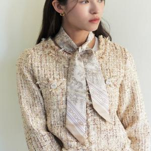 [헤지스] [뜨왈드주이  베이지 쁘띠 실크 스카프 HISC5E351