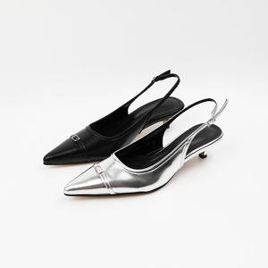 [신난다슈] 여성 슬링백힐 4cm 2종 스틸레토 슬링백 구두 펌프스힐 미들힐 밴딩 NF255234