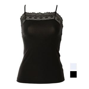 레이어드하기 좋은 고급스러운 레이스 면 모달 나시 끈런닝 WLG2529