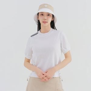 [레노마골프] 여성 우븐 믹스 라운드넥 반팔 니트 RWSPN6202-101