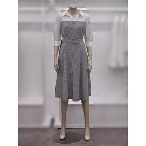 프렐린 세이브존02 셔츠 배색 체크 원피스 RJO252070