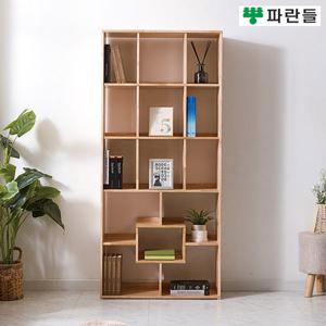 파란들가구 UV코팅 고무나무원목 800 5단 스퀘어책장 B형