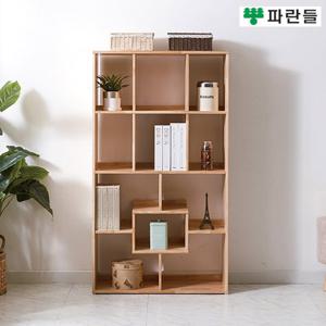 파란들가구 UV코팅 고무나무원목 800 4단 스퀘어책장 B형