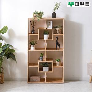 파란들가구 UV코팅 고무나무원목 800 4단 스퀘어책장 A형