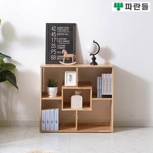 파란들가구 UV코팅 고무나무원목 800 스퀘어 2단책장 원목책장