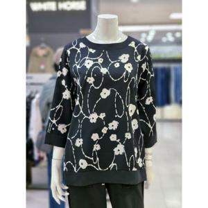 화이트호스 세이브존05 꽃나염 7부 블라우스 A251205