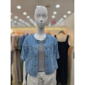 [플라스틱아일랜드]박시핏 4부 크롭 데님 자켓 PQ2DJ461_DJ