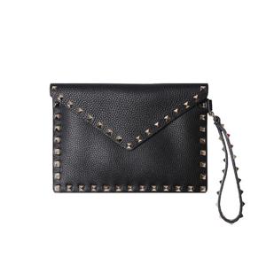 [발렌티노] 락스터드 언벨롭 스트랩 클러치백/블랙/WW2P0P87VSH 0NO