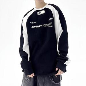 남성 레터링 배색 긴팔티 래글런 나그랑 티셔츠 IS-GW01