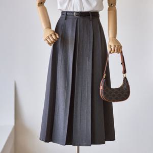 [커스텀에이블] 투턱 플리츠 A라인 스커트_T2504SK604A