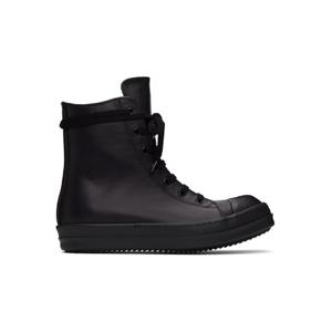 릭오웬스 스니커즈 블랙 할리우드 가죽 스니커즈 251232M236071