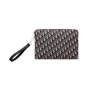 디올 파우치 베이지   블랙 디올 오블리크 자카드 2OBCA251YSE-H05E