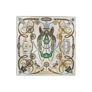 에르메스 스테이틀리 휠 스카프 90 블랑 베르 에뚜쁘 H004163S07