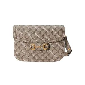 구찌 x 발렌시아가 해커 프로젝트 스몰 구찌 홀스빗 1955 핸드백 베이지 에보니 602204-ULZ0G-9745