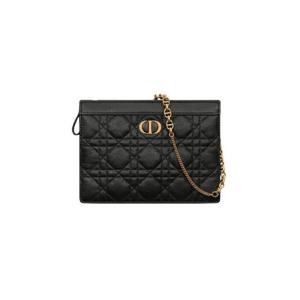 디올 카로 체인 지퍼 파우치서플 까나쥬 카프스킨 블랙 S5106UWHC-M900
