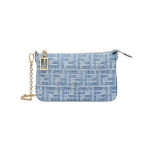 펜디 바게트 FF 데님 패브릭 체인 파우치 라이트 블루 8BS073AS3FF1PLM