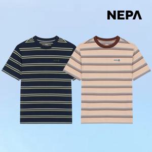 네파 공용 피케 스트라이프 반팔 라운드 티셔츠 캐주얼 등산티 7LD5368