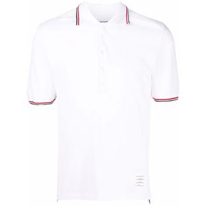 26 SS 톰브라운 스트라이프 엣지 트림 플라켓 화이트 폴로 반팔 셔츠 MJP156G 07975 100