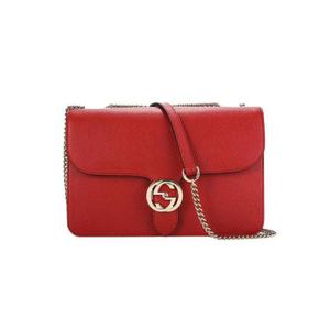 구찌 GG 인터로킹 체인 미디움 숄더백 레드 510303-CAO0G-6420