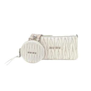 미우 미우 샤인 마테라쎄 숄더백 초크 화이트 5BH190-2DNV-F0K74