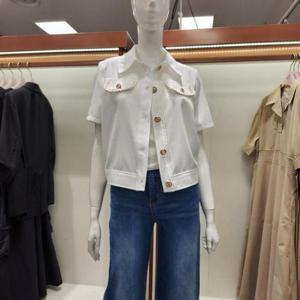 수스 HC04 트위드 파이핑 반팔 숏 자켓 S242BJK505