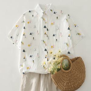 [넬리]오드 코튼 트리 반팔 셔츠_NC2BL066