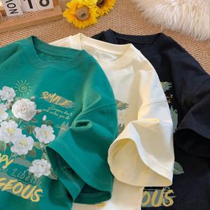 [넬리]링스 플라워 프린팅 반팔티_NC2LT044