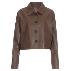 [샵앤]루시 페이크 레더 박시핏 라이더 자켓 JL-WJK-1026-브라운