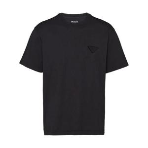 26 SS 프라다 로고 패치 코튼 티셔츠 UJN852S23213CC TP432007857