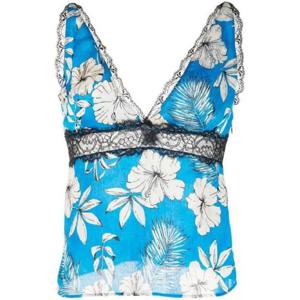 26 SS 핀코 플로럴 프린트 레이스 트리밍 탑 101087A0OFTBN TP432123207