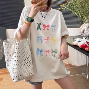 [리블리크]레이 리본 프린팅 반팔티셔츠_RE2LT033