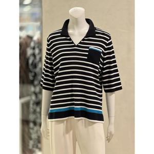 벨리시앙 세이브존01 브이넥 칼라 스트라이프 니트(2color) KT4102