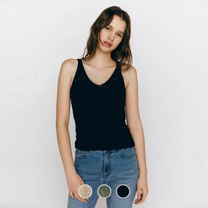 [지오다노/본사] 355538 여 7gg 크로셰 슬리브리스 니트 스웨터