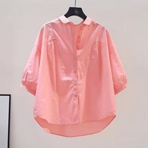 [넬리]라미 7부 코튼 카라 셔츠_NC2BL091