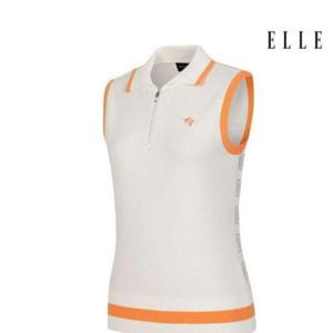 엘르골프 세이브존01 여성 반전패턴 반집업 폴로 조끼 스웨터 6J43103 100